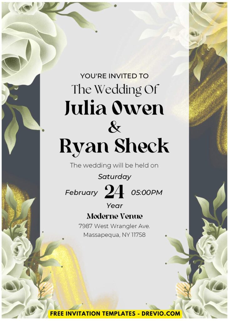 (Easily Edit PDF Invitation) Floral Elegance Wedding Invitation D