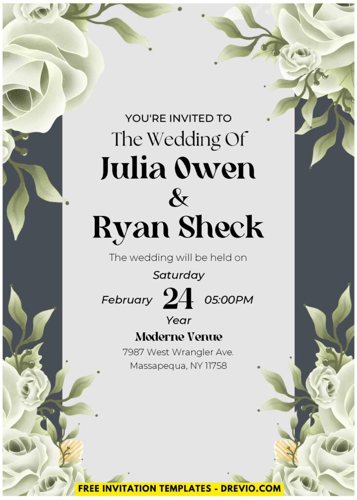 (Easily Edit PDF Invitation) Floral Elegance Wedding Invitation E