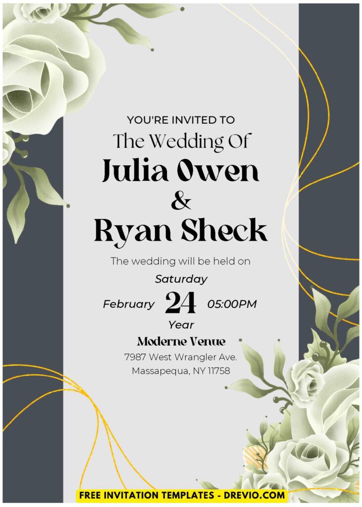 (Easily Edit PDF Invitation) Floral Elegance Wedding Invitation F