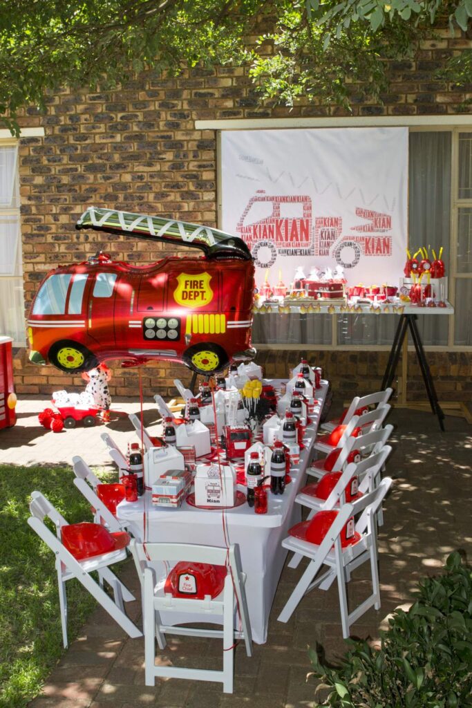 Firefighter Birthday Party Table Setting