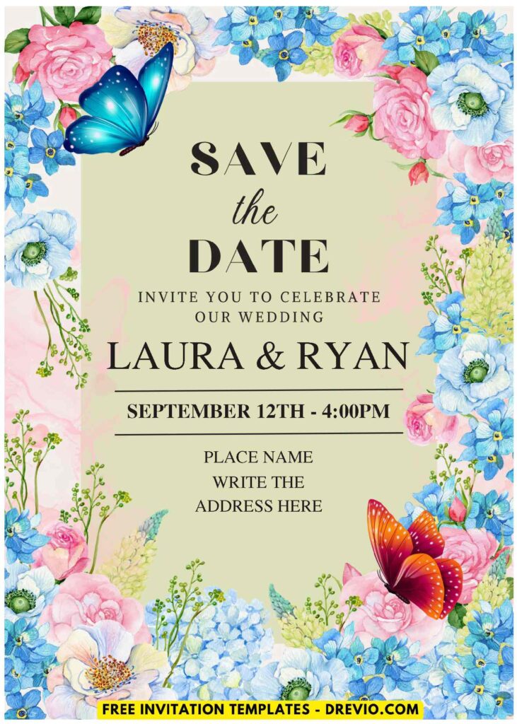 (Easily Edit PDF Invitation) Garden Blooms Wedding Invitation F