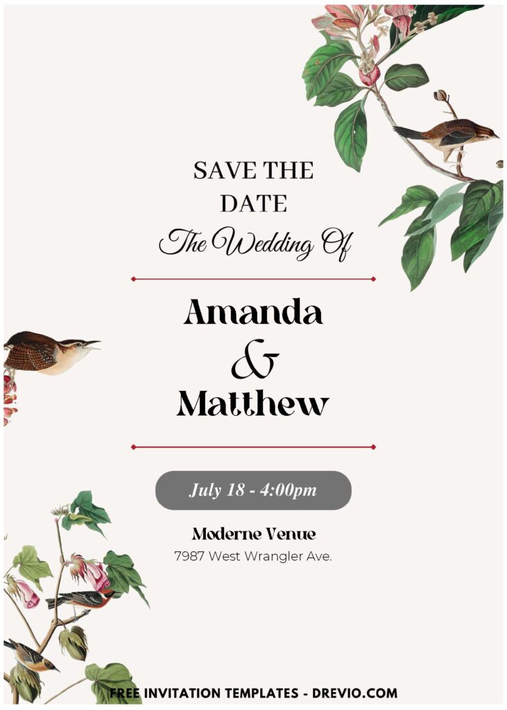 (Easily Edit PDF Invitation) Alluring Floral Wedding Invitation A