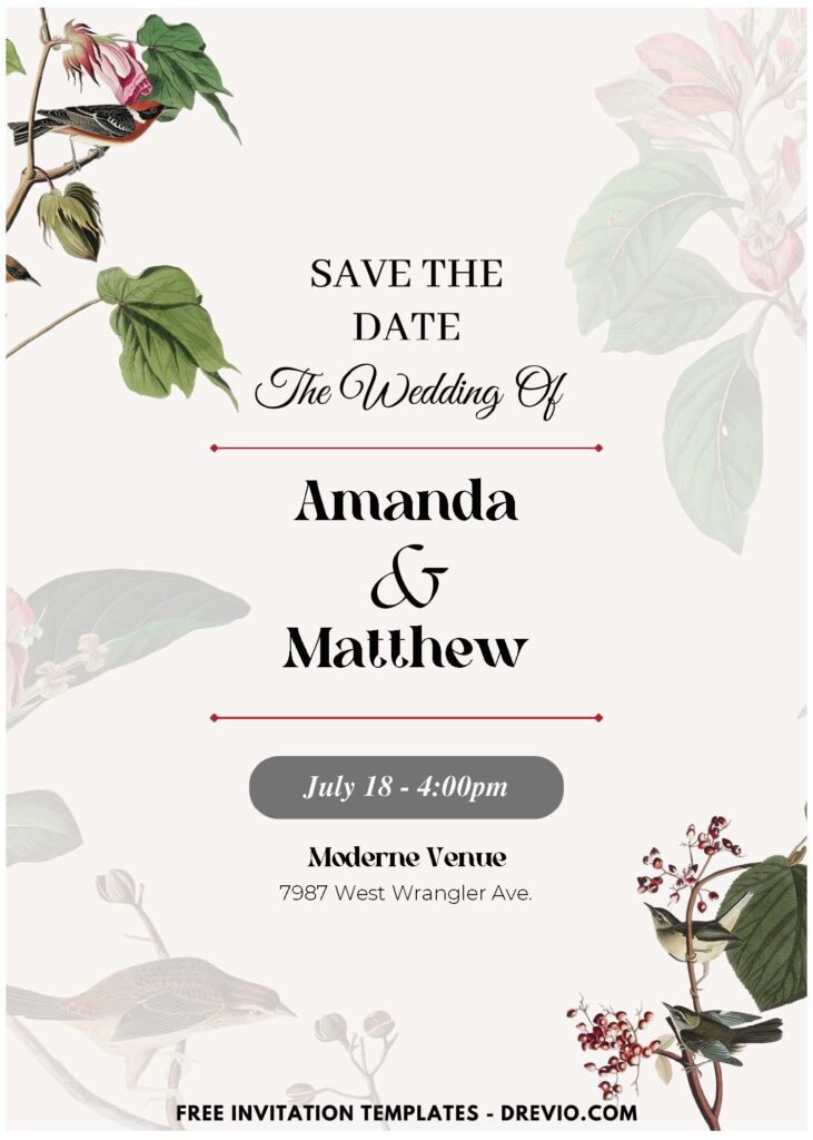 (Easily Edit PDF Invitation) Alluring Floral Wedding Invitation B