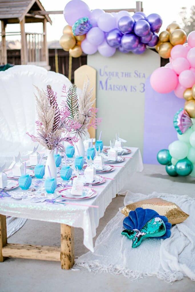 Little Mermaid Birthday Party Table Setting