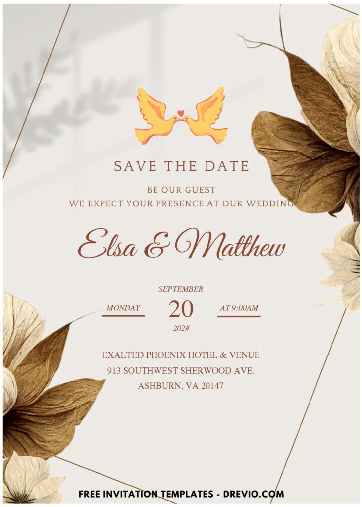(Easily Edit PDF Invitation) Bohemian Aesthetic Wedding Invitation H