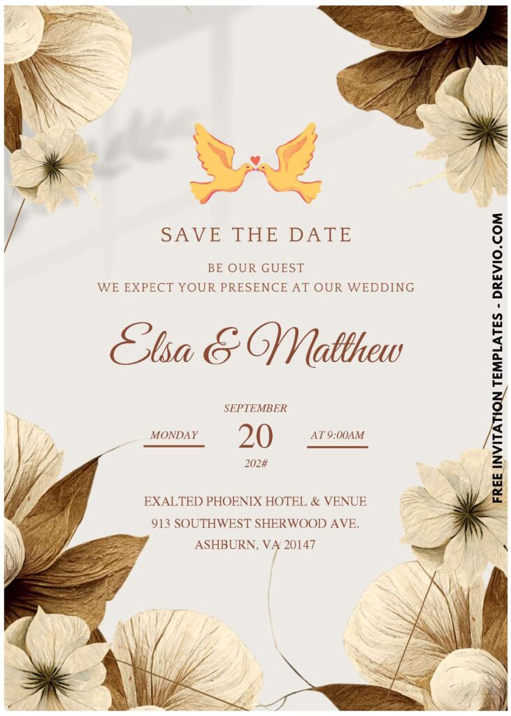 (Easily Edit PDF Invitation) Bohemian Aesthetic Wedding Invitation J