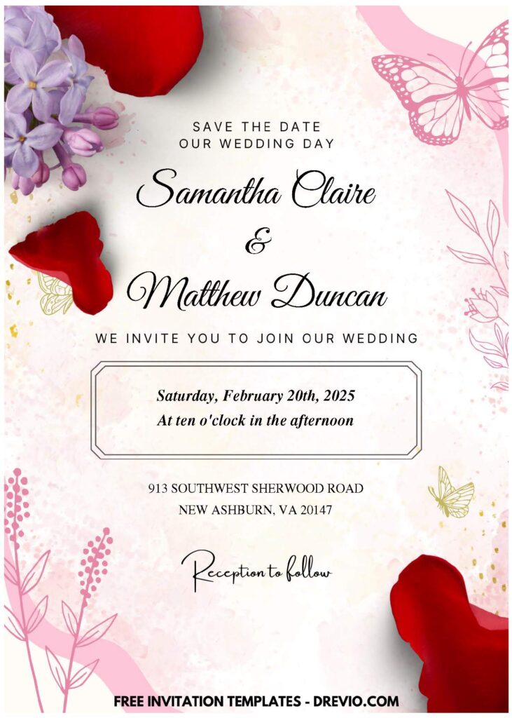 (Easily Edit PDF Invitation) Spring Serenade Floral Wedding Invitation F