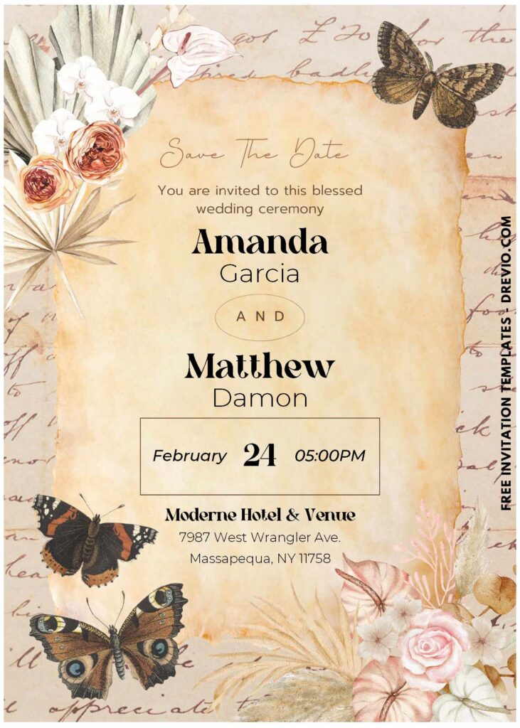 (Easily Edit PDF Invitation) Vintage Spring Garden Wedding Invitation I