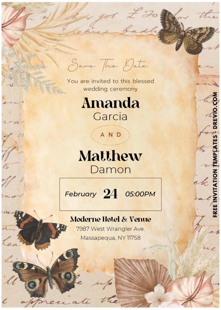 (Easily Edit PDF Invitation) Vintage Spring Garden Wedding Invitation J