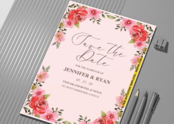 (Easily Edit PDF Invitation) Whimsical Rose & Peony Wedding Invitation