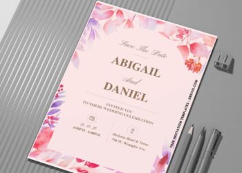 (Easily Edit PDF Invitation) Hawaiian-Luau Floral Wedding Invitation