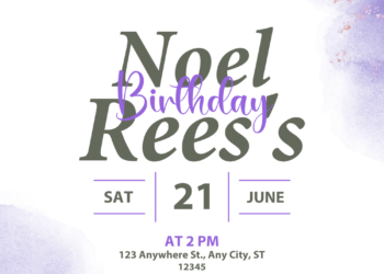 Purple Anemone Watercolor Birthday Invitations