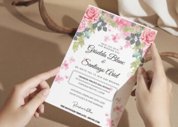 (Easily Edit PDF Invitation) Delightful Rose Wedding Invitation