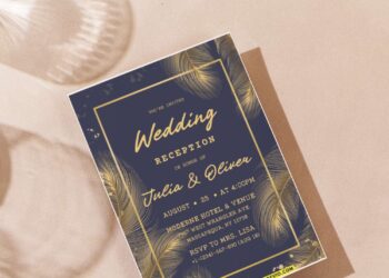 (Easily Edit PDF Invitation) Luxury Gold Greenery Wedding Invitation