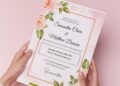 (Easily Edit PDF Invitation) Watercolor Blush Roses Wedding Invitation