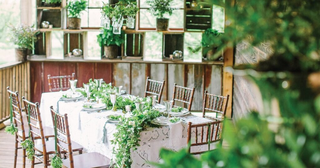 Eucalyptus and ivy Greenery Garlands for wedding tablescapes