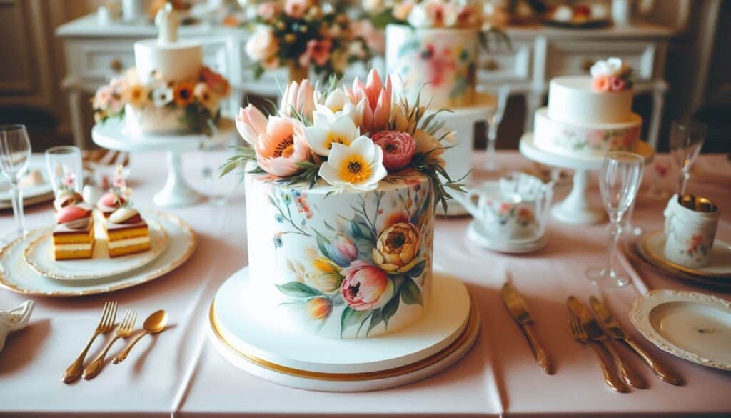 Rustic Tulip Wedding Cake