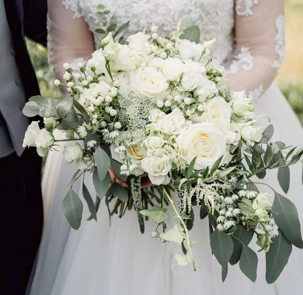 Gorgeous Greenery Rose Wedding Bouquet