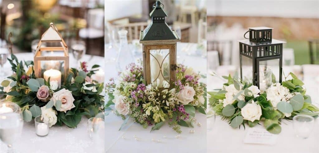 Rustic Lantern Wedding Centerpieces