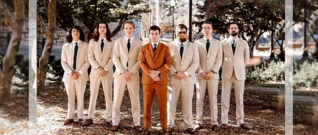 Beige Wedding Suits for Groom & Groomsmen