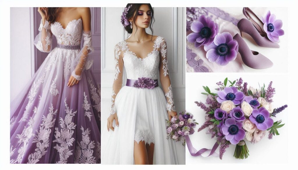 Purple Lilac Anemone-Inspired Dress