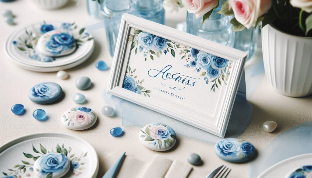 watercolor-inspired name cards