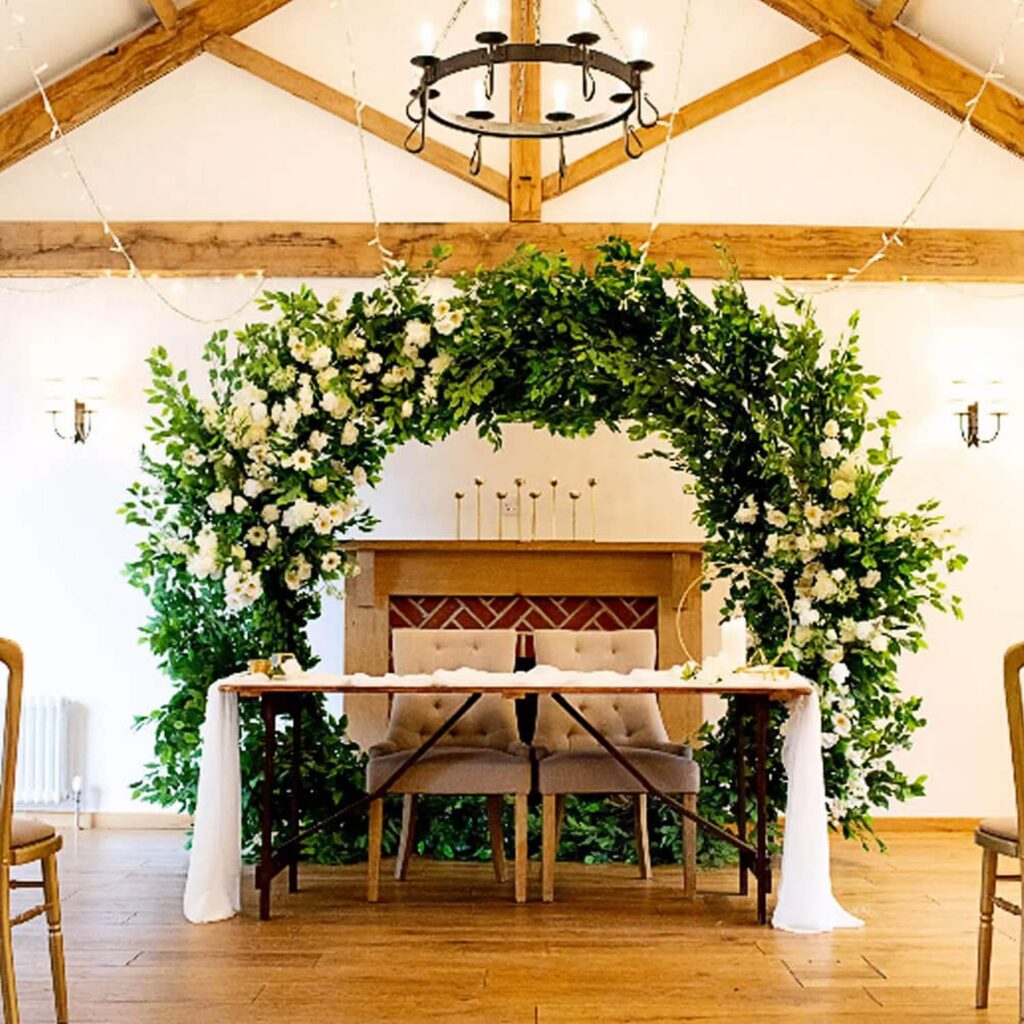 Round Eucalyptus Leaf Wedding Ceremony Arch