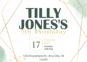 Green Leaves White Rose Watercolor Birthday Invitations