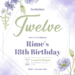 Watercolor Purple Lilac Bouquet Birthday Invitations