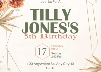 Dried Tropical Watercolor Floral Birthday Invitations