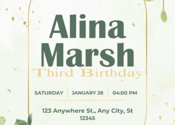 Green Wreath Eucalyptus Leaves Birthday Invitations