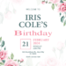 Rose Flower and Green Leaves Birthday Invitations