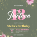 Watercolor Floral Botanical Pink Tulip Birthday Invitations