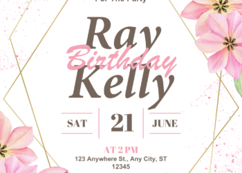 Watercolor Pink Tulip Floral Bouquet Birthday Invitations