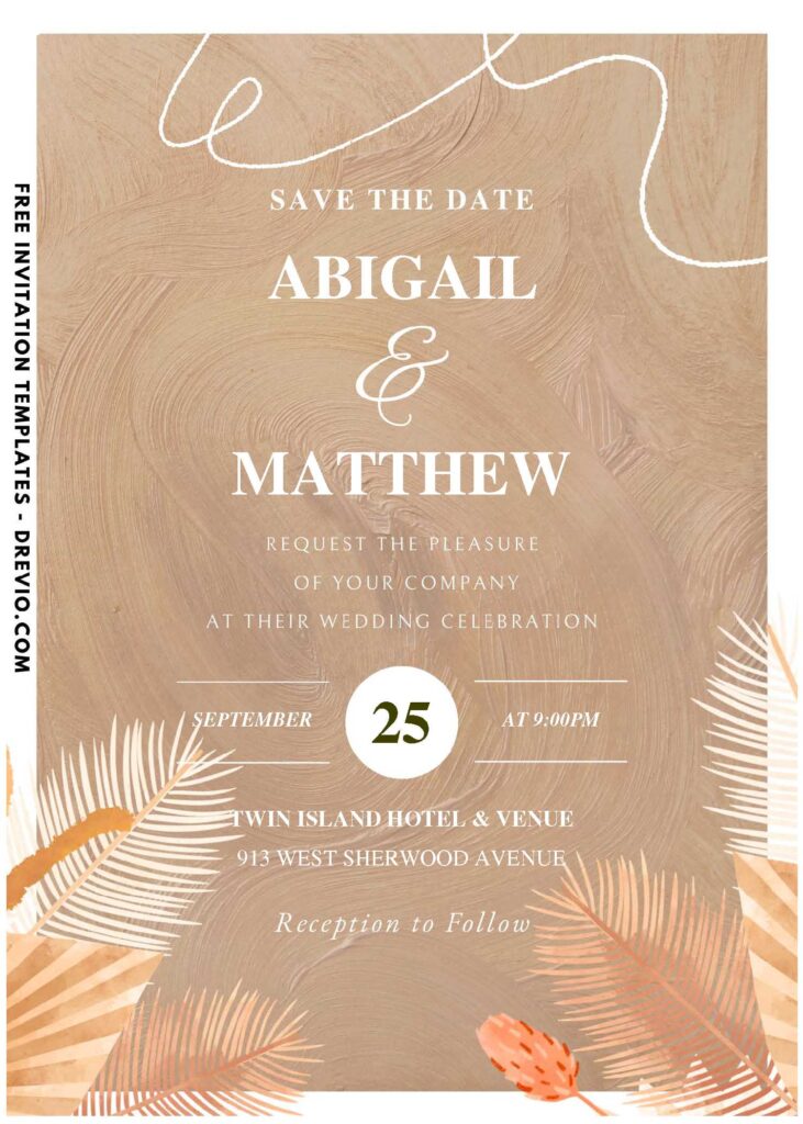 (Easily Edit PDF Invitation) Artistic Boho Wedding Invitation D