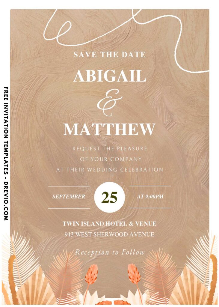 (Easily Edit PDF Invitation) Artistic Boho Wedding Invitation E