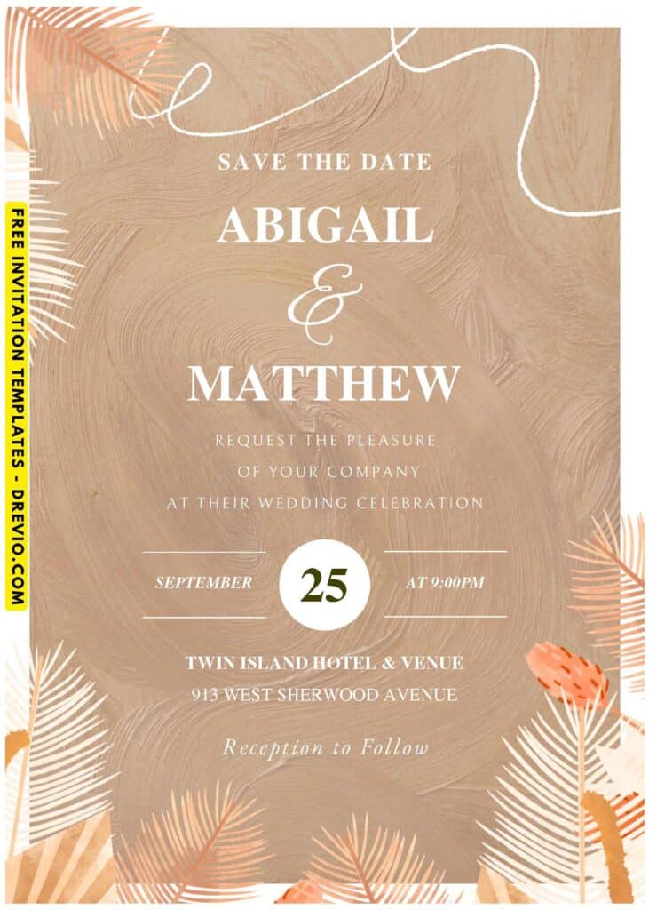(Easily Edit PDF Invitation) Artistic Boho Wedding Invitation F