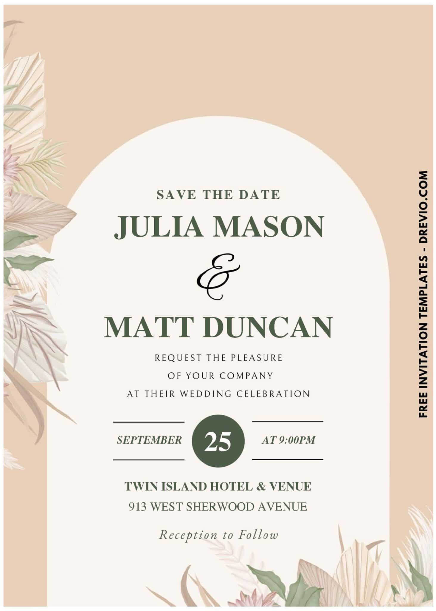 (Easily Edit PDF Invitation) Wanderlust Bohemian Wedding Invitation ...