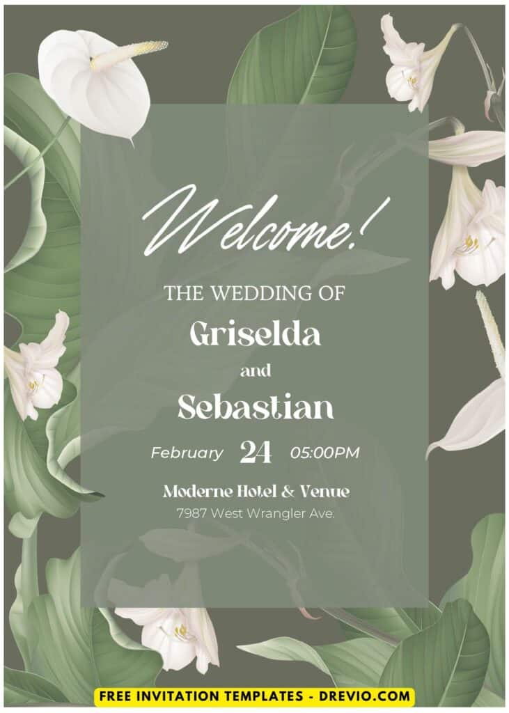 (Easily Edit PDF Invitation) Floral Aesthetic Wedding Invitation D