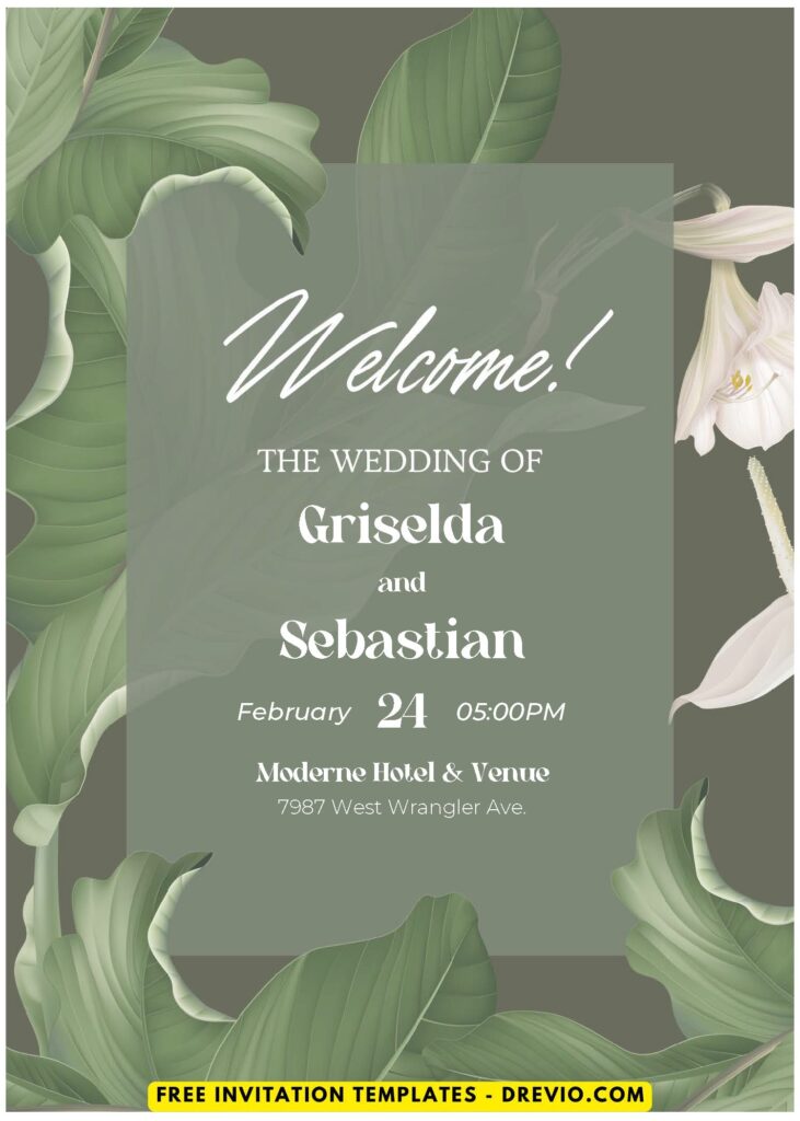 (Easily Edit PDF Invitation) Floral Aesthetic Wedding Invitation E