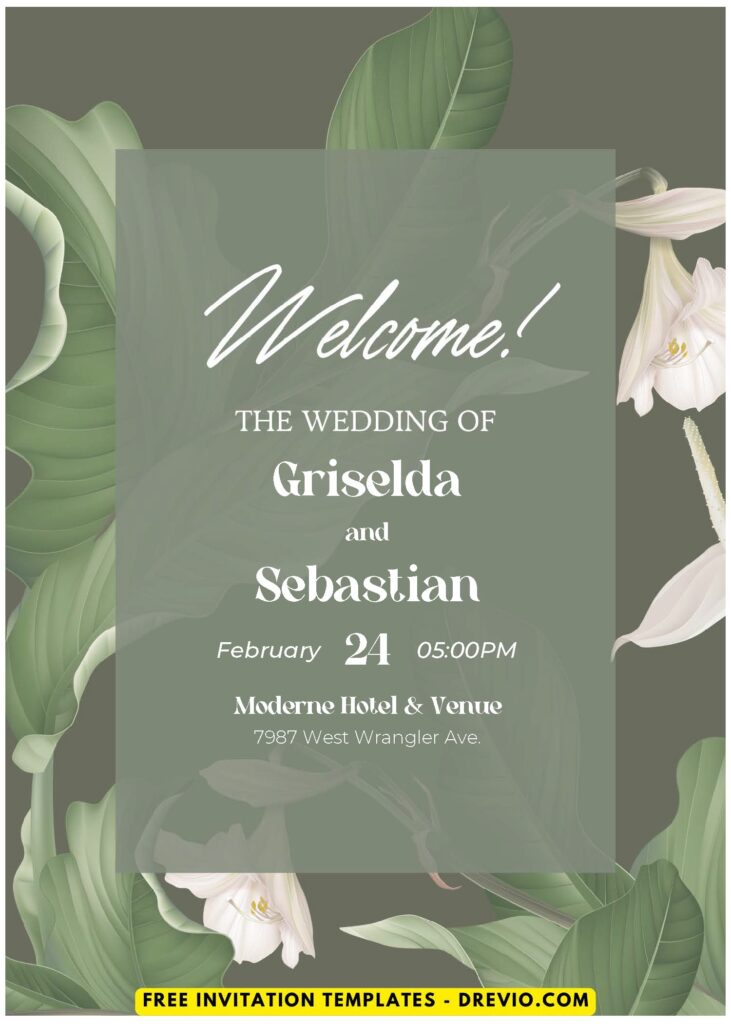 (Easily Edit PDF Invitation) Floral Aesthetic Wedding Invitation F