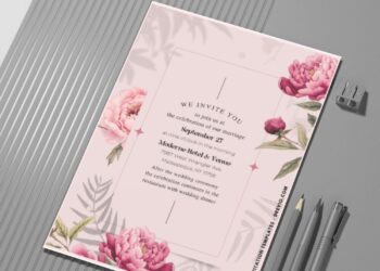 (Easily Edit PDF Invitation) Floral Finesse Peony Wedding Invitation