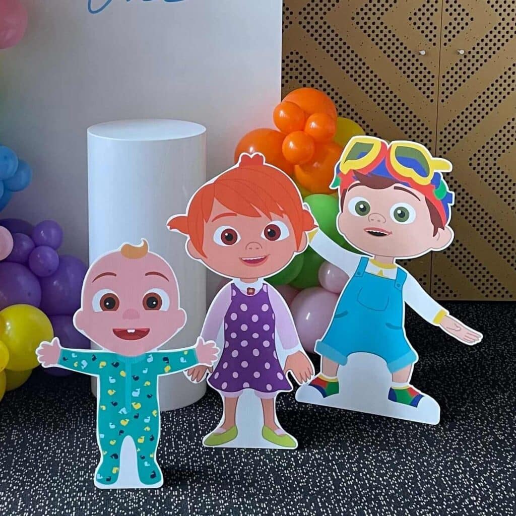 Cocomelon JJ, TomTom and YoYo character cutouts