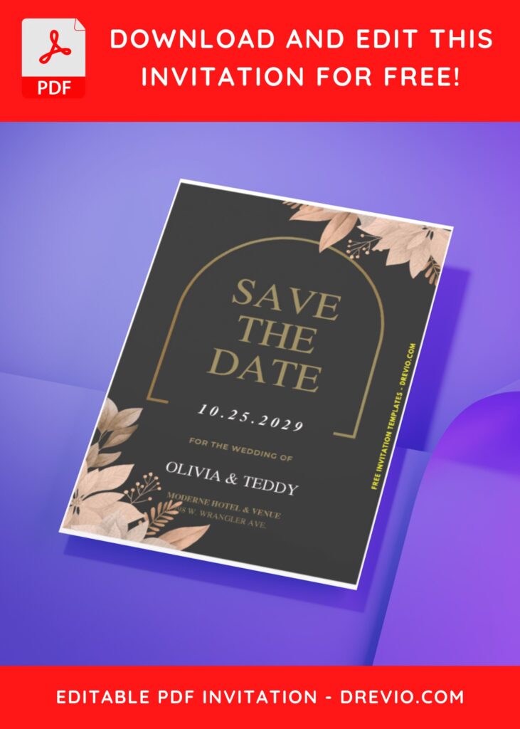 (Easily Edit PDF Invitation) Minimal Save The Date Invitation D