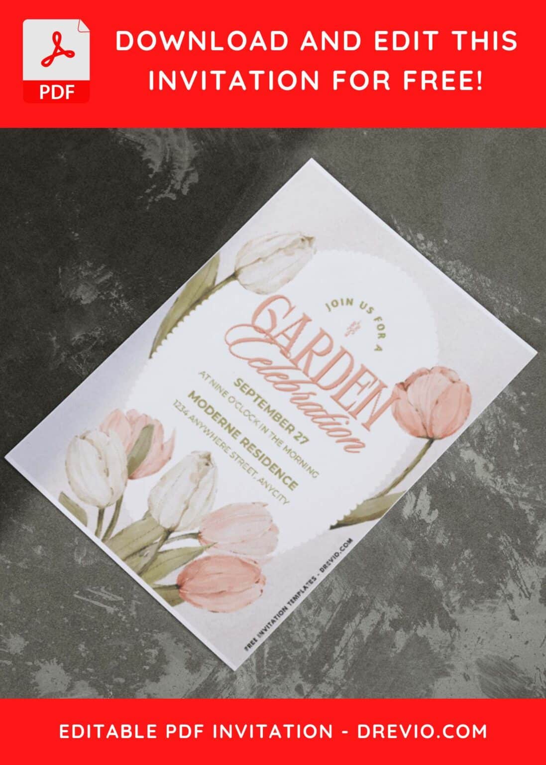 (Easily Edit PDF Invitation) Gorgeous Garden Celebration Invitation ...