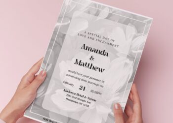 (Easily Edit PDF Invitation) Pristine Sakura Wedding Invitation