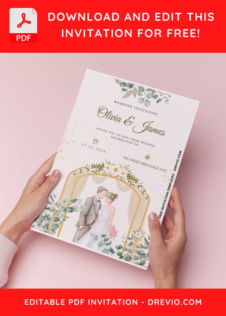 (Easily Edit PDF Invitation) Dream Couple Wedding Invitation A