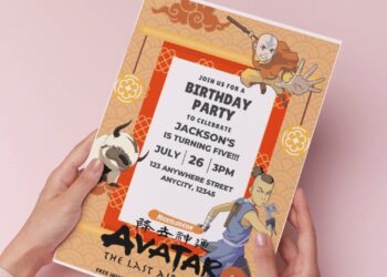 (Easily Edit PDF Invitation) Avatar Aang The Last Airbender Birthday Invitation