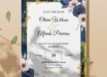 (Easily Edit PDF Invitation) Glitter Gold And Floral Wedding Invitation