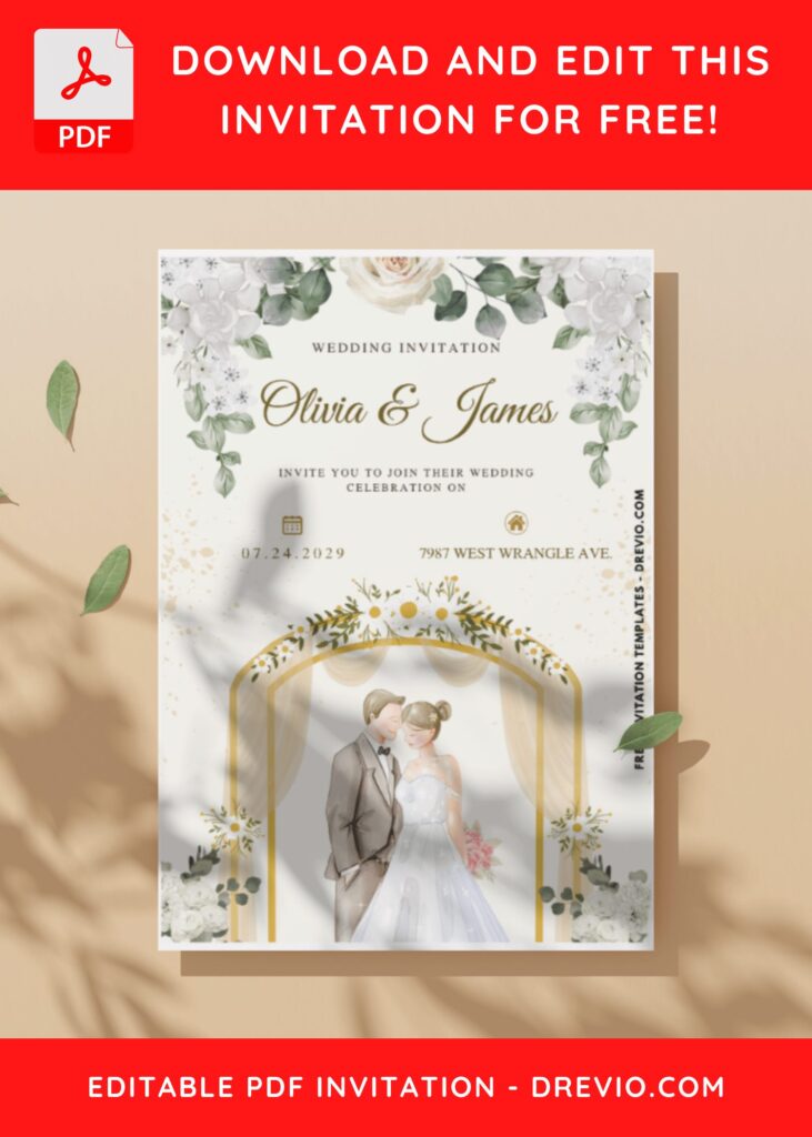 (Easily Edit PDF Invitation) Dream Couple Wedding Invitation C